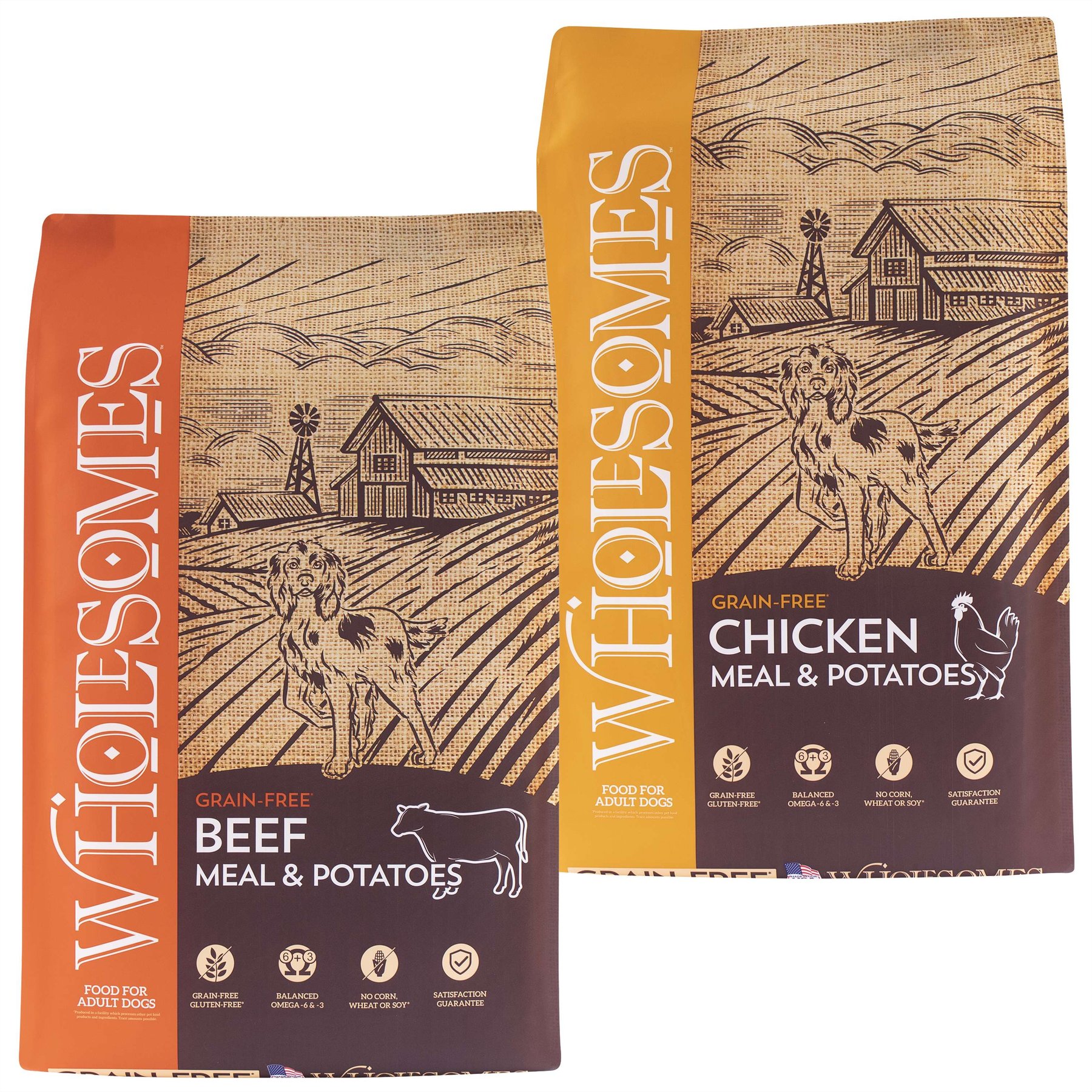 Wholesomes Chicken Meal & Potatoes Formula + Beef Meal & Potatoes Formula Dry Dog Food