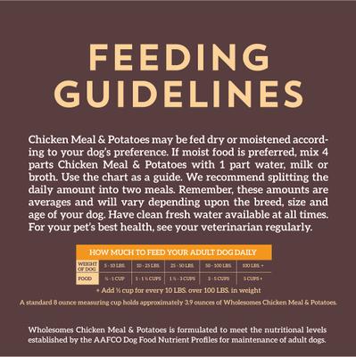 Show full view: Wholesomes Chicken Meal & Potatoes Formula Grain-Free Dry Dog Food, 35-lb bag slide 8 of 10
