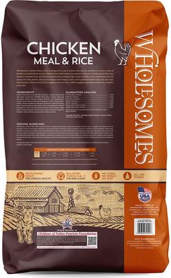 Show full view: Wholesomes Chicken Meal & Rice Formula Adult Dry Cat Food, 15-lb bag slide 3 of 9