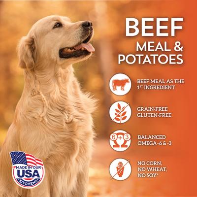 Show full view: Wholesomes Grain-Free Beef Meal & Potatoes Formula Dry Dog Food, 35-lb bag slide 5 of 10