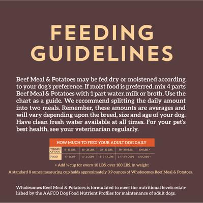Show full view: Wholesomes Grain-Free Beef Meal & Potatoes Formula Dry Dog Food, 35-lb bag slide 8 of 10