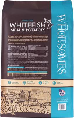 Show full view: Wholesomes Grain-Free Beef Meal & Potatoes Formula + Whitefish Meal & Potatoes Formula Dry Dog Food slide 7 of 10