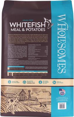 Show full view: Wholesomes Grain-Free Whitefish Meal & Potatoes Formula Dry Dog Food, 35-lb bag slide 3 of 10