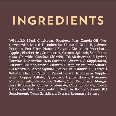 Show full view: Wholesomes Grain-Free Whitefish Meal & Potatoes Formula Dry Dog Food, 35-lb bag slide 6 of 10