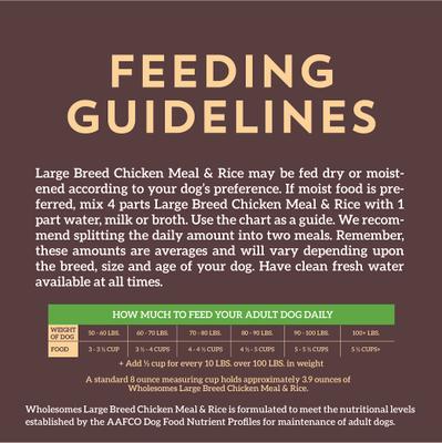 Show full view: Wholesomes Large Breed with Chicken Meal & Rice Formula Adult Dry Dog Food, 40-lb bag slide 6 of 8