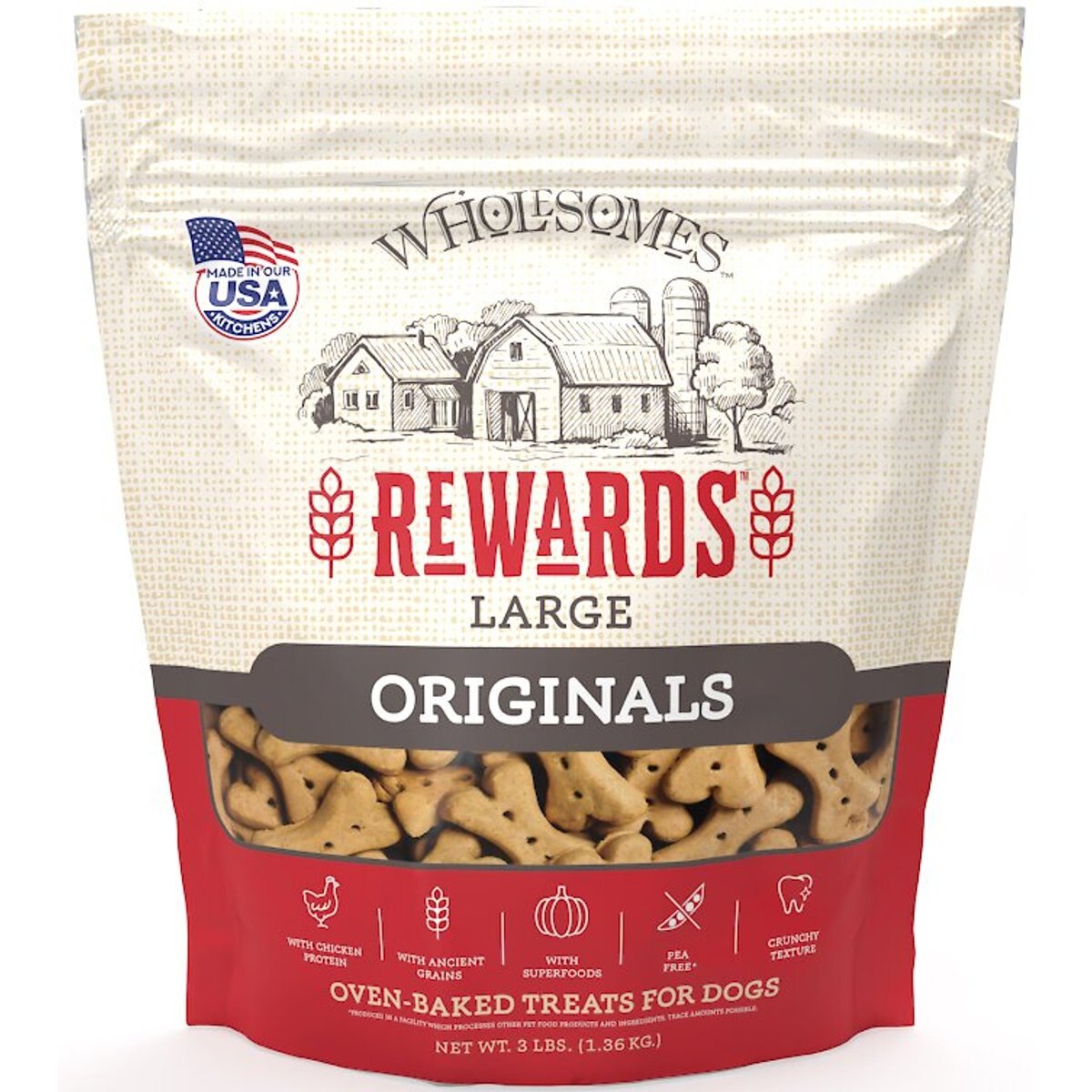 Wholesomes Rewards Large Originals Biscuit Dog Treats, 6-lb bundle