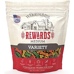 Wholesomes Rewards Medium Variety Biscuit Dog Treats, 3-lb bag