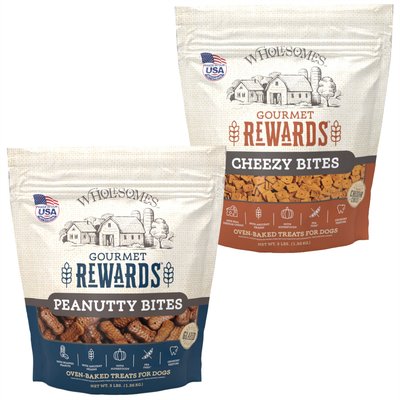 Wholesomes Wholesomes Rewards Peanutty Bites Biscuit + Rewards Cheezy Bites Biscuit Dog Treats