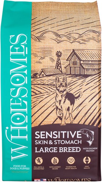Wholesomes Sensitive Skin & Stomach Large Breed Salmon Dry Dog Food, 30-lb bag