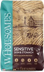 Wholesomes Sensitive Skin & Stomach Salmon & Rice Dry Cat Food, 10-lb bag
