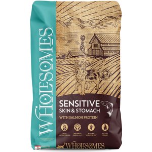 Wholesomes Sensitive Skin & Stomach Salmon & Rice Dry Cat Food, 10-lb bag
