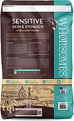 Wholesomes Sensitive Skin & Stomach Salmon & Rice Dry Cat Food, 10-lb bag slide 2 of 8