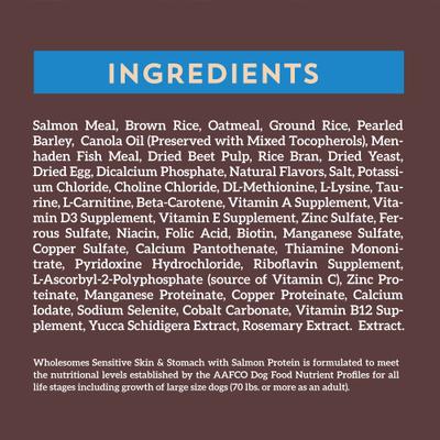 Show full view: Wholesomes Sensitive Skin & Stomach with Lamb Protein + Sensitive Skin & Stomach with Salmon Protein Dry Dog Food slide 8 of 9