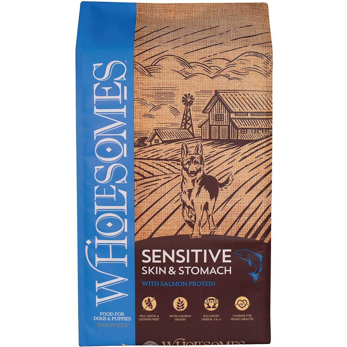 Wholesomes Sensitive Skin & Stomach with Salmon Protein Dry Dog Food, 30-lb bag