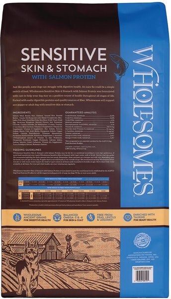 Wholesomes Sensitive Skin & Stomach with Salmon Protein Dry Dog Food, 30-lb bag