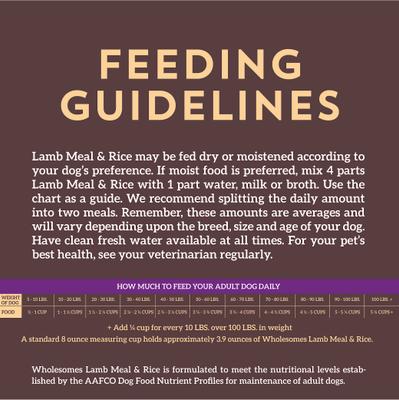 Show full view: Wholesomes with Lamb Meal & Rice Formula Dry Dog Food, 40-lb bag slide 8 of 10