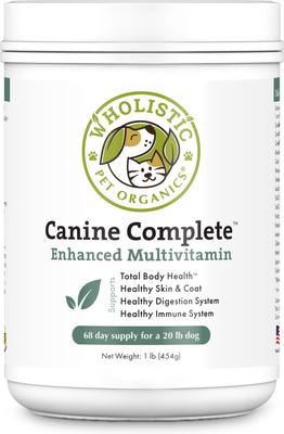 Show full view: Wholistic Pet Organics Canine Complete Enhanced Daily Multivitamin for Dogs Supplement, 1-lb slide 1 of 7
