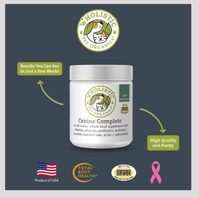 Show full view: Wholistic Pet Organics Canine Complete Enhanced Daily Multivitamin for Dogs Supplement, 2-lb slide 7 of 8