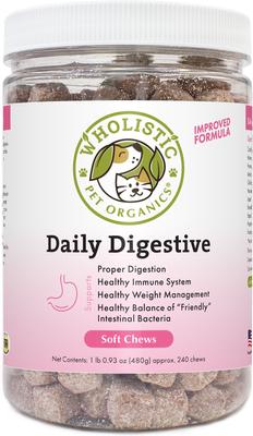 Show full view: Wholistic Pet Organics Daily Digestive Dog & Cat Supplement, 240 count slide 1 of 6