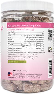 Show full view: Wholistic Pet Organics Daily Digestive Dog & Cat Supplement, 240 count slide 3 of 6