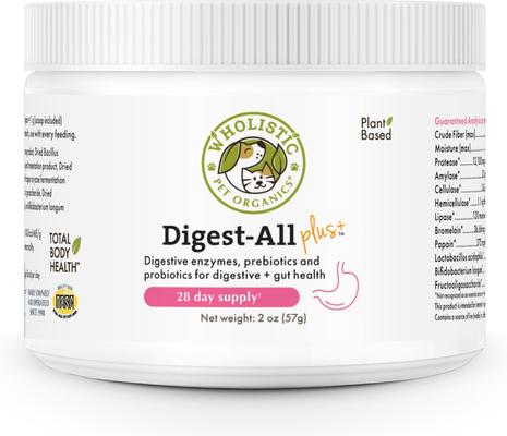 Show full view: Wholistic Pet Organics Digest-All Plus Digestive Support for Dogs & Cats Supplement, 2-oz slide 1 of 8