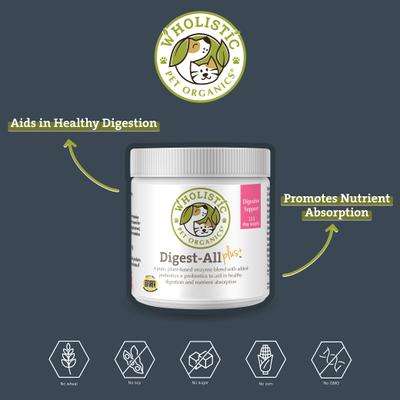 Show full view: Wholistic Pet Organics Digest-All Plus Digestive Support for Dogs & Cats Supplement, 4-oz slide 5 of 8