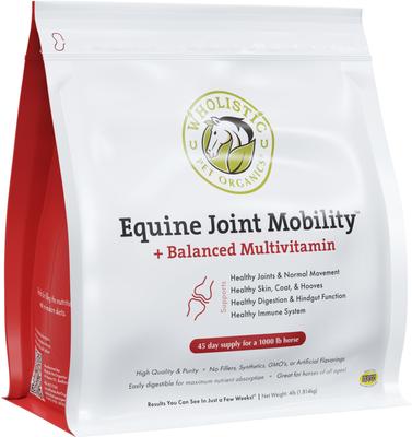 Show full view: Wholistic Pet Organics Equine Joint Mobility Enhanced Multivitamin with Joint Support for Horses Supplement, 4-lb slide 3 of 4