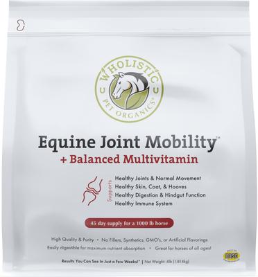 Show full view: Wholistic Pet Organics Equine Joint Mobility Enhanced Multivitamin with Joint Support for Horses Supplement, 4-lb slide 4 of 4