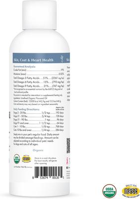 Show full view: Wholistic Pet Organics Flax Seed Oil Dog & Cat Supplement, 16-fl oz bottle slide 3 of 8