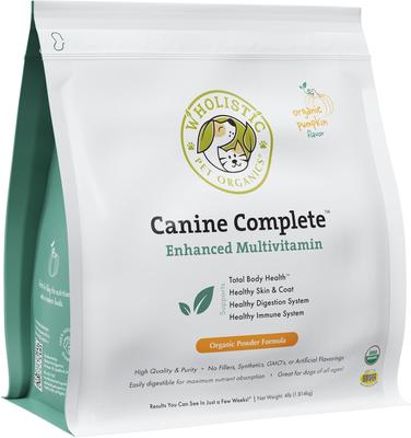 Show full view: Wholistic Pet Organics Organic Canine Complete Pumpkin Enhanced Powder Daily Multivitamin for Dogs, 4-lb pouch slide 4 of 11