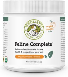 Wholistic Pet Organics Organic Feline Complete Pumpkin Enhanced Powder Daily Multivitamin for Cats, 8-oz jar