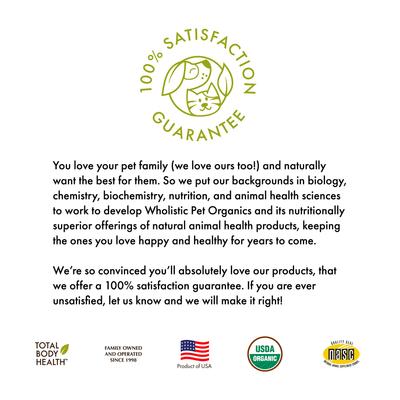 Show full view: Wholistic Pet Organics Organic Feline Complete Pumpkin Enhanced Powder Daily Multivitamin for Cats, 8-oz jar slide 9 of 10