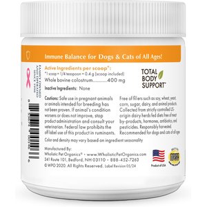 Wholistic Pet Organics Pure Colostrum Immune Balance Dog & Cat, 2-oz jar
