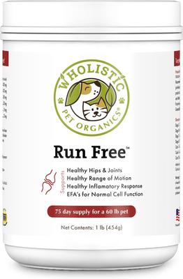 Show full view: Wholistic Pet Organics Run Free Powder Supplement for Dogs & Cats, 1-lb jar slide 1 of 4