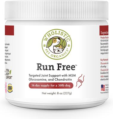 Show full view: Wholistic Pet Organics Run Free Powder Supplement for Dogs & Cats, 8-oz jar slide 1 of 4