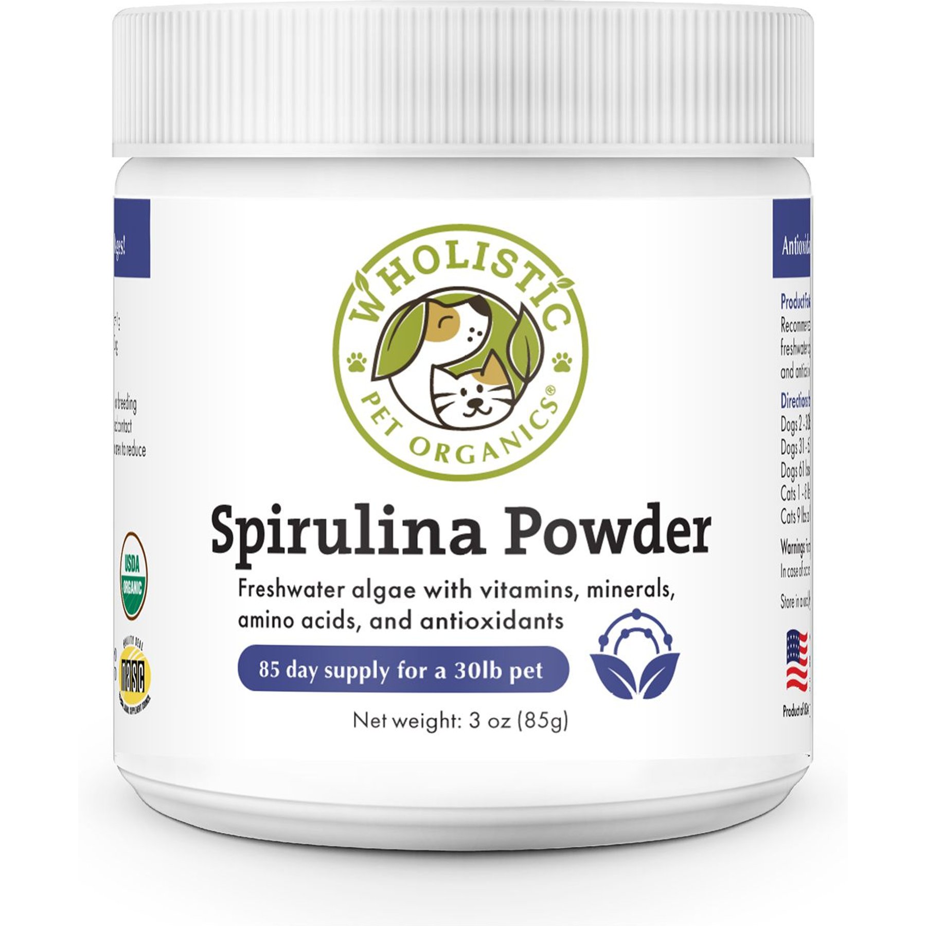 Wholistic Pet Organics Spirulina Dog & Cat, 3-oz bottle