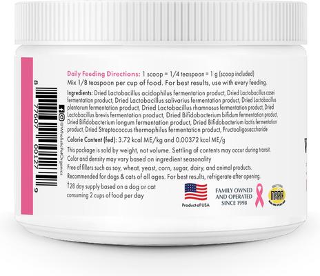 Show full view: Wholistic Pet Organics WholeBiotics Dog & Cat Supplement, 1-oz bottle slide 4 of 7