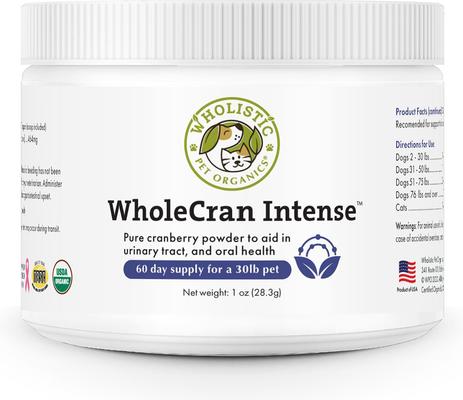 Show full view: Wholistic Pet Organics WholeCran Intense Dog & Cat Supplement, 1-oz bottle slide 1 of 7