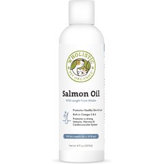 Wholistic Pet Organics Wild Salmon Oil Liquid Supplement for Dogs & Cats, 8-fl oz bottle