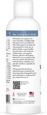 Show full view: Wholistic Pet Organics Wild Salmon Oil Liquid Supplement for Dogs & Cats, 8-fl oz bottle slide 4 of 5