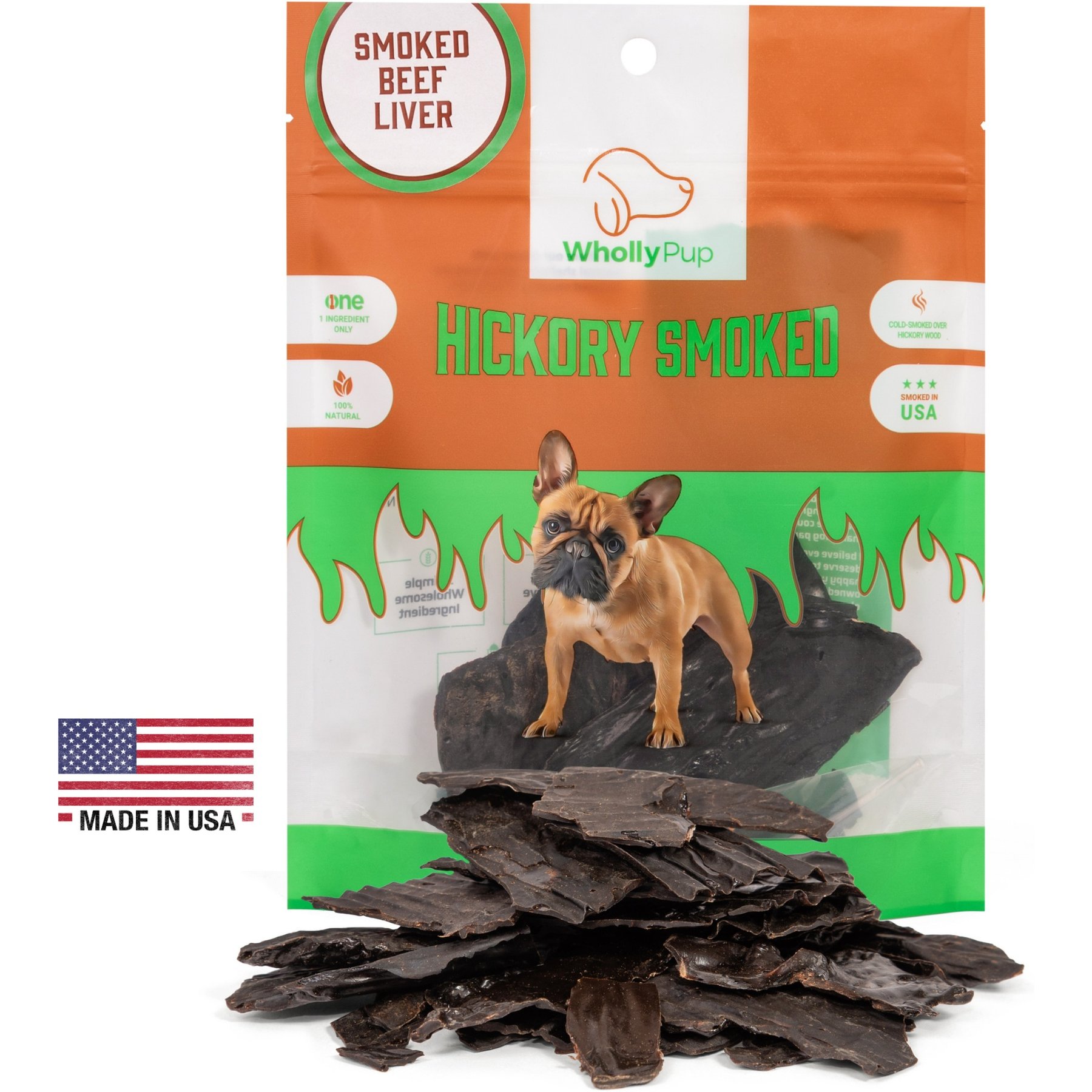 Wholly Pup Smoked Beef Liver Dog Treats, 5-oz