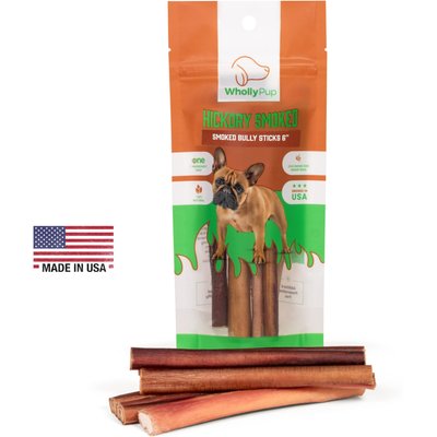 Wholly Pup Wholly Pup Smoked Bully Sticks 6-inch Dog Treats, 8 count