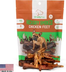Wholly Pup Smoked Chicken Feet Dog Treats, 10 count slide 1 of 4