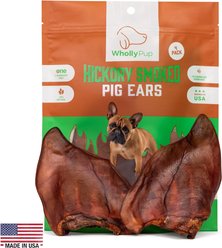Wholly Pup Smoked Pig Ears Dog Treat, 4 count