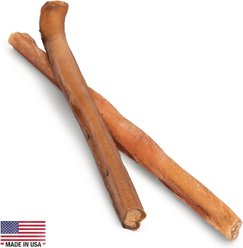 Wholly Pup Smoked Thin Bully Sticks 12-inch Dog Treats, 2 count