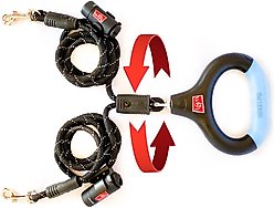 Wigzi Dual Doggie Rope Light Dog Leash, Black slide 2 of 5