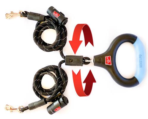 Show full view: Wigzi Dual Doggie Rope Light Dog Leash, Black slide 2 of 7