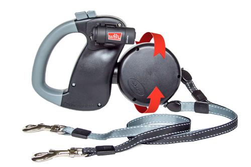 Show full view: Wigzi LED Dual Retractable Dog Leash, Black, Small slide 1 of 8