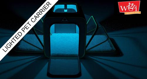 Show full view: Wigzi "Lighted LED" Expandable Dog & Cat Travel Carrier, Gray, Small slide 1 of 9