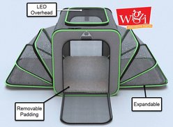 Wigzi "Lighted LED" Expandable Dog & Cat Travel Carrier, Gray, Small slide 2 of 9
